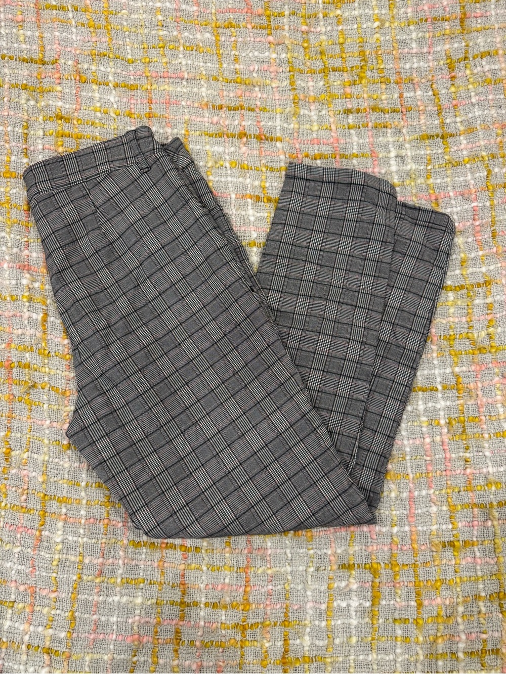 Tommy Hilfiger Black and Gray Plaid Men's Dress Pants